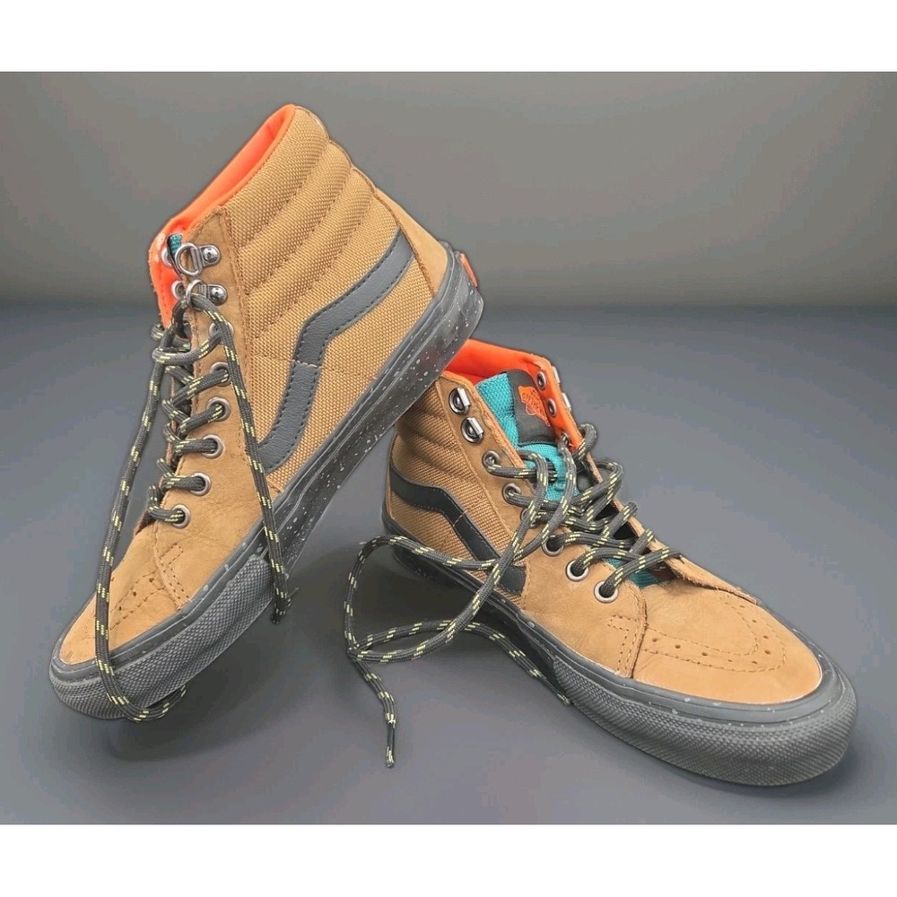 Vans Skate Sk8-Hi Outdoor Brown Black Orange Men's 6.5 Women's 8 High Top Shoes